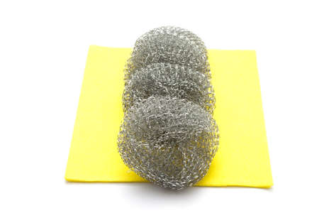 Kitchen Cloth with Steel Sponge の写真素材