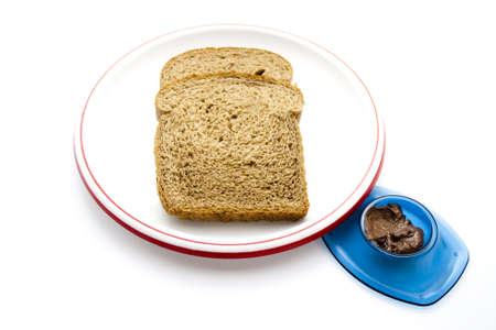 Brown bread with Spreaded Chocolate の写真素材