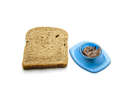 Brown bread with Spreaded Chocolate の写真素材
