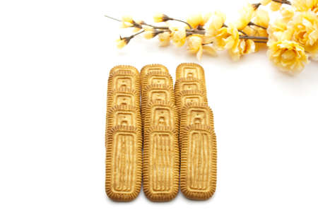 Biscuits on white background 