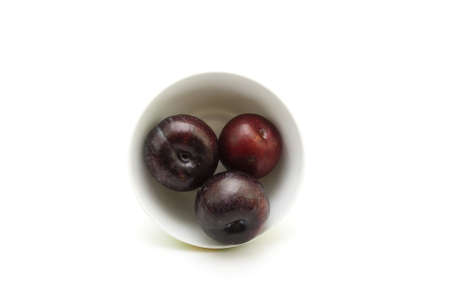 Red Plums in Bowl 