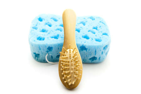 Massage brush with Bathsponge の写真素材
