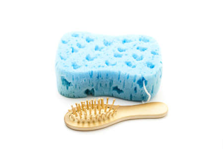 Massage brush with Bathsponge の写真素材