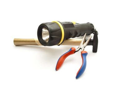 Black Torch with hammer and tong の写真素材