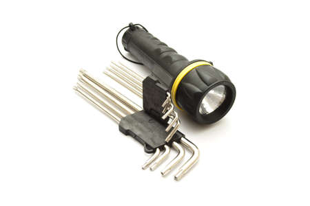 Black Torch with Torx Wrench Set の写真素材