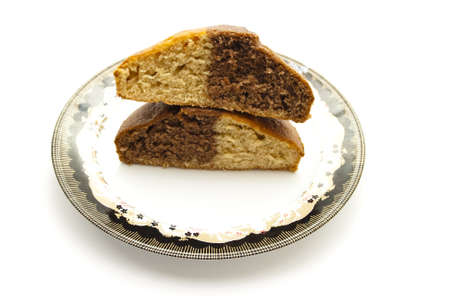 Fresh Baked Marble Cake on Plate の写真素材