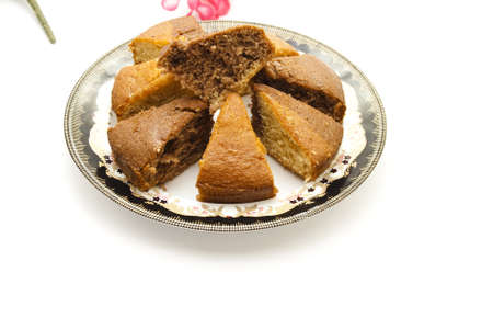 Fresh Baked Marble Cake on Plate の写真素材