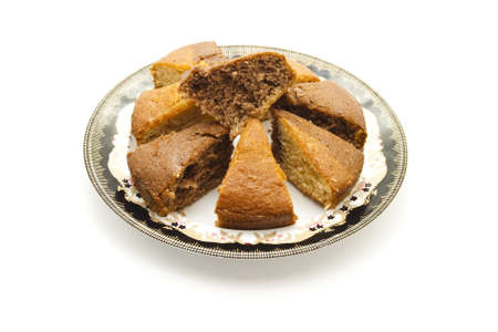 Fresh Baked Marble Cake on Plate の写真素材