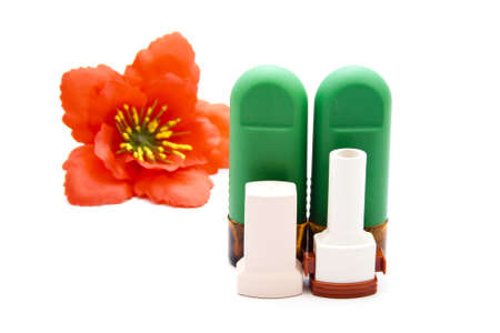 Nasal Spray with Asthma Inhaler の写真素材