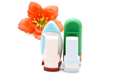 Nasal Spray with Asthma Inhalerの写真素材