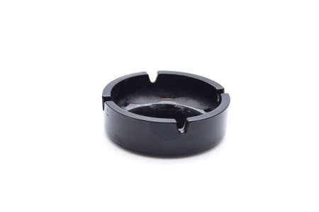 Black Ashtray on white background の写真素材