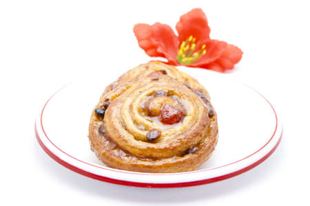 Fresh Baked Pastry on Plate の写真素材