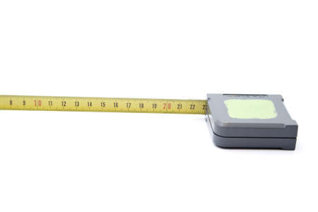 Measuring Tape on white backgroundの写真素材