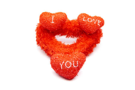 Red Heart on white background の写真素材