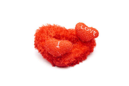 Red Heart on white background の写真素材