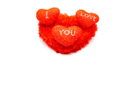 Red Hearts on white background の写真素材