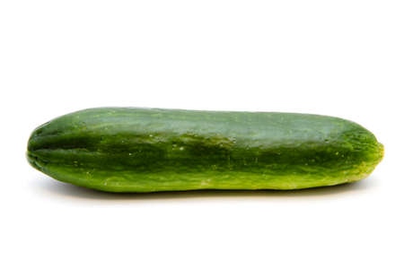 Fresh Green Cucumber on white background の写真素材