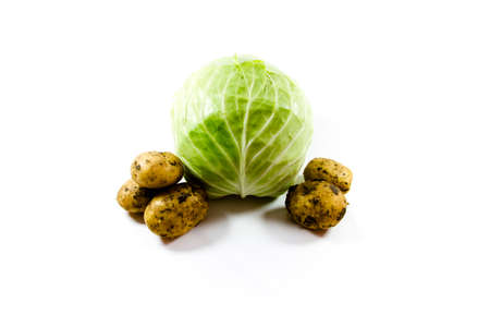 Cabbage with Brown Potatoes の写真素材
