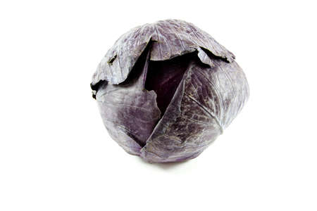 Fresh  Red Cabbage on white backgroundの写真素材