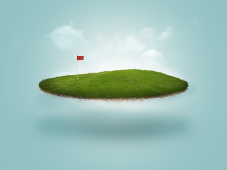 Floating Golf Greenの写真素材