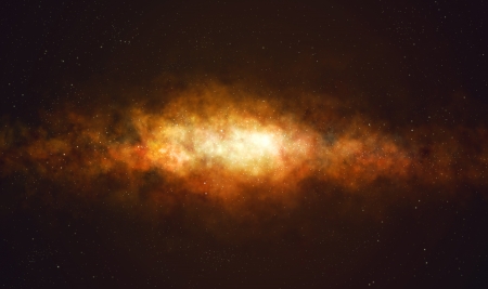 Milky way galaxy on black background with thousands of starsの写真素材