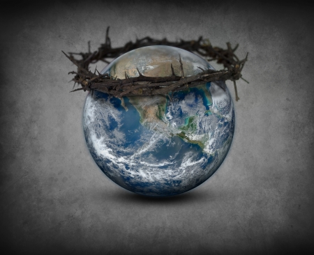 Crown of thorns on Earthの写真素材