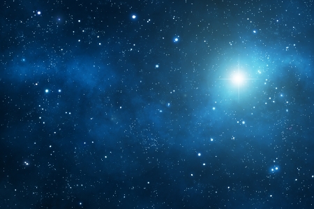 Deep space background with nebulaeの写真素材