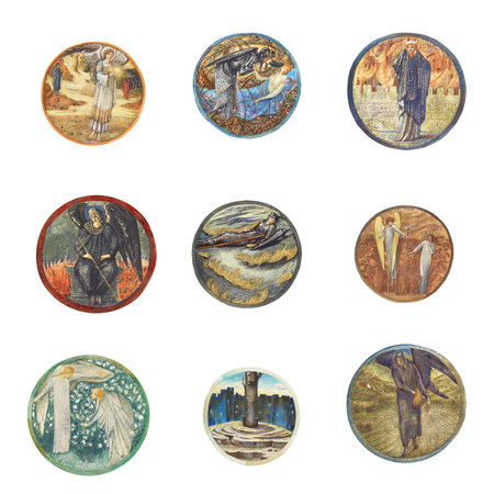 Set of watercolor illustrations of the ancient Greek gods, isolated on white backgroundの写真素材