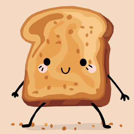 Cute cartoon bread character. Vector illustration of a bread character.の写真素材