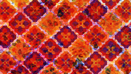 Abstract colorful background with kaleidoscope pattern - digitally rendered illustration