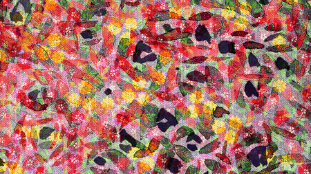 Abstract background pattern made from multi-colored pieces of fabric, textile, clothの写真素材