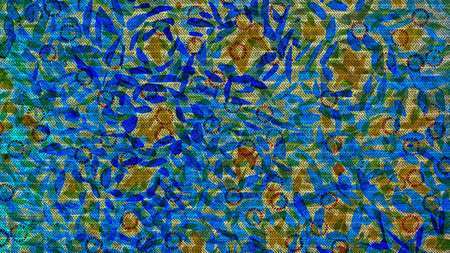 Texture of print fabric striped turquoise and blue abstract pattern backgroundの写真素材