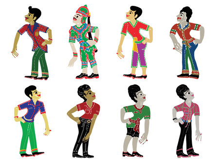 Vector illustration of a set of Thai Shadow Puppet.の写真素材