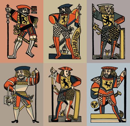 Ancient Warrior. Set of vector illustrations in vintage styleの写真素材