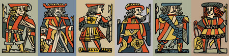 Set of ancient king in vintage style.の写真素材