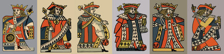 Medieval antique king. Set of vector illustrations in retro style.の写真素材