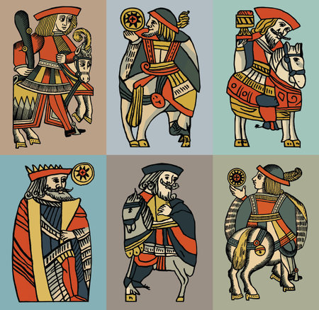 Medieval characters. Vector set of ancient roman warriors. Hand drawn illustration.の写真素材