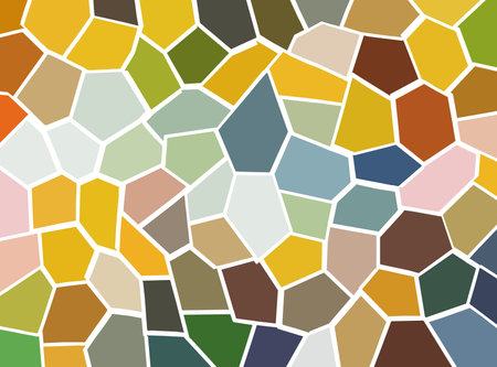 Abstract vector stained-glass mosaic background - green, brown and yellowの写真素材