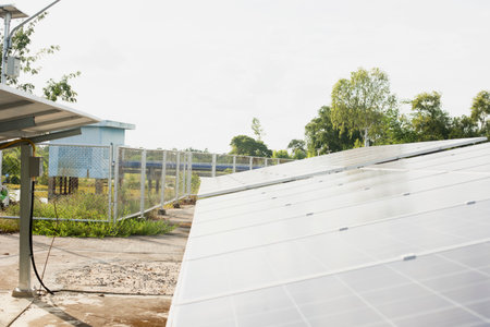 Solar panel generator cell Alternative electricity sources for the future world The concept of sustainable alternative resources.の写真素材