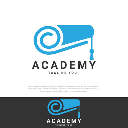 Graduation letter roll logo Unique vector design can be used by educational companies.symbol.icon,template,logo for your businessのイラスト素材