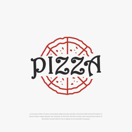 Pizza Rustic Restaurant logo illustrationのイラスト素材