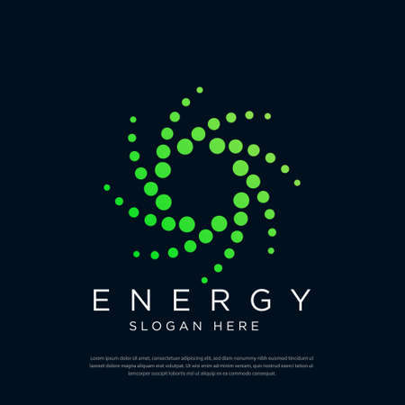 Circular abstract logo, new digital technology vector shapeのイラスト素材