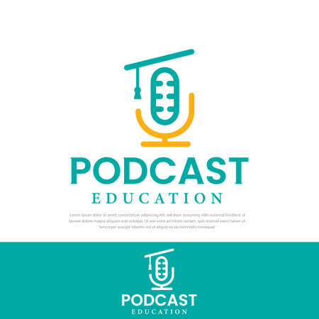 Simple design vector line education podcast  .templates,symbols,iconsのイラスト素材