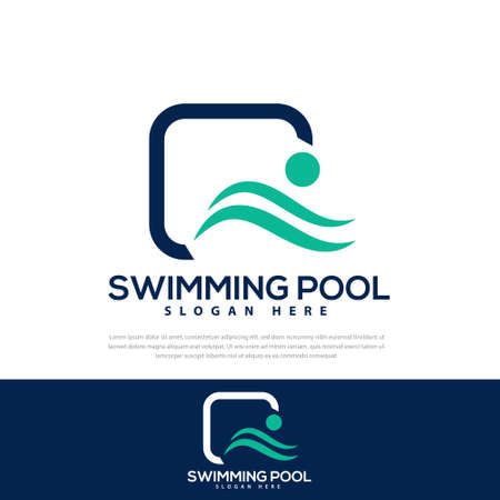 Swimming pool icon. swimming symbol Line vector sign, symbol for web and mobile.swimming  design,templateのイラスト素材