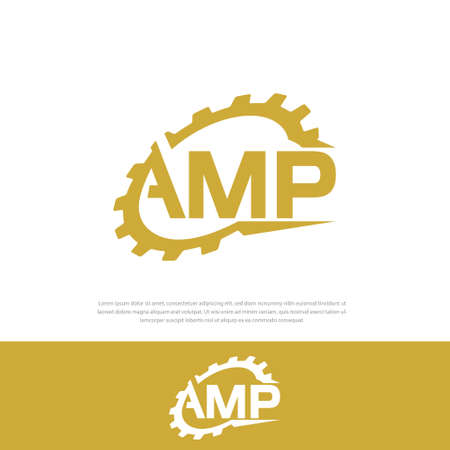 Gear AMP  abstract illustration Vector template, symbol, iconのイラスト素材
