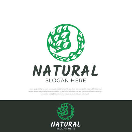 Abstract green color nature logo can be used for business,symbol,brand identity.design templateのイラスト素材