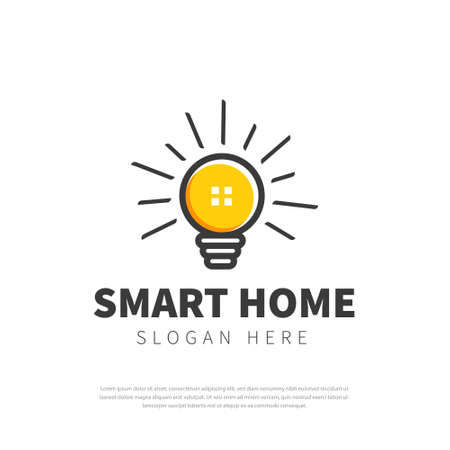 Light bulb logo, smart home icon home energy logo vector illustrationのイラスト素材
