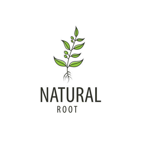 Tree logo root. natural tree logo template emblem badge downloadのイラスト素材