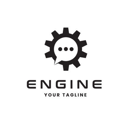 Logo design template Talking technology gear illustration ,symbol,iconのイラスト素材