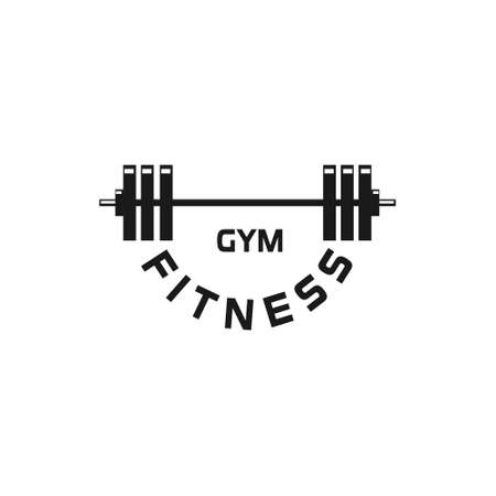 Iron weight logo, youth gym fitness flat icon. vector illustration designのイラスト素材